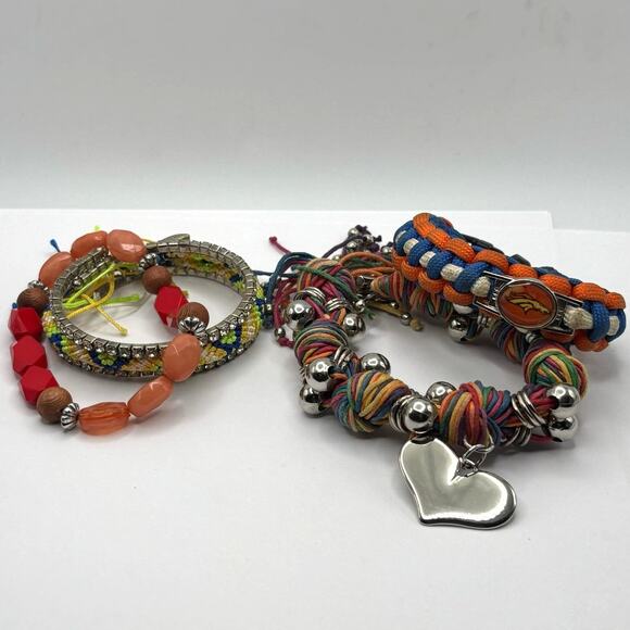 Orange Heart/Denver Broncos Bracelet Bundle - Picture 2 of 2